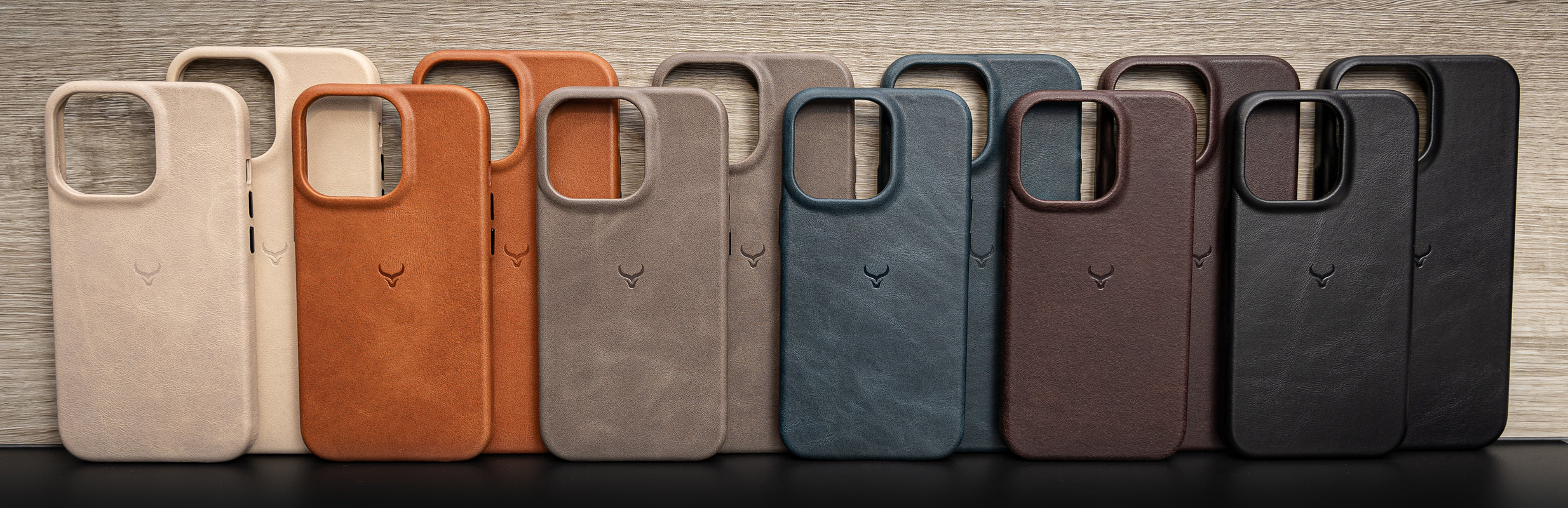 iphone leather cover in various colors